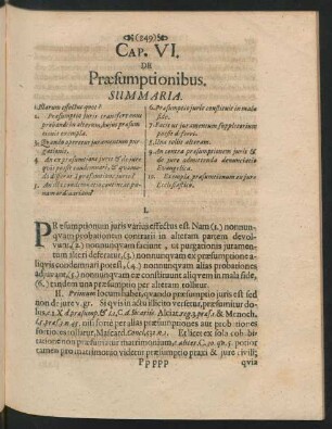 Cap. VI. De Praesumptionibus.