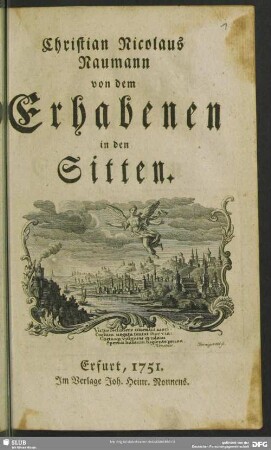 Christian Nicolaus Naumann von dem Erhabenen in den Sitten