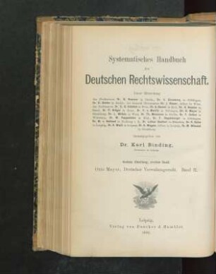 Abteilung 6, Bd. 2: Deutsches Verwaltungsrecht
