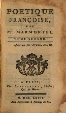 Poetique Françoise, 2