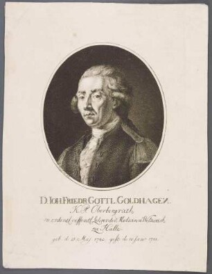 Johann Friedrich Gottlieb Goldhagen, Arzt, Oberbergrat