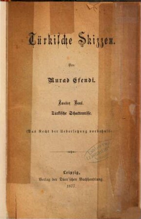 Türkische Skizzen, 2. Türkische Schattenrisse