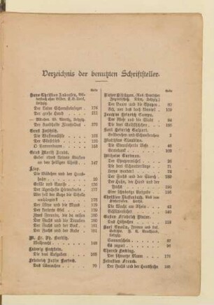 Verzeichnis der benutzten Schriftsteller