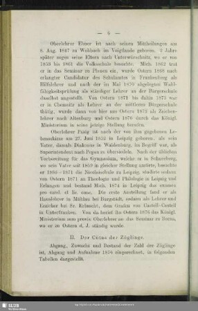 II. Cötus der Zöglinge