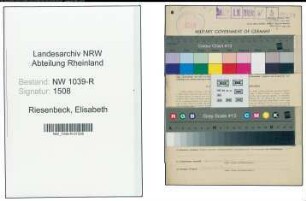 Entnazifizierung Elisabeth Riesenbeck , geb. 09.03.1909 ()