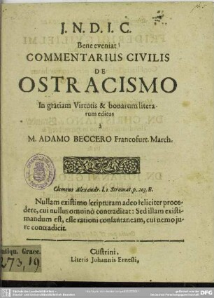 Commentarius civilis de ostracismo