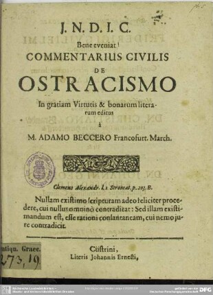 Commentarius civilis de ostracismo