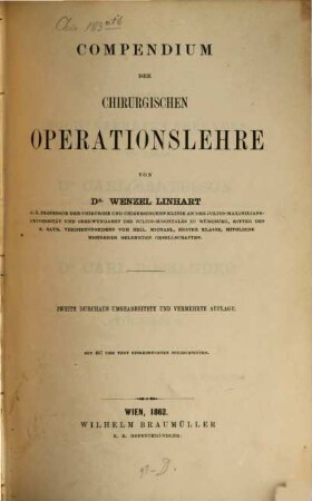 Compendium der chirurgischen Operationslehre