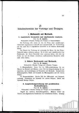 I. Mathematik und Mechanik