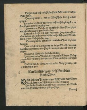 Das Eylffte Cap: deß Vierdten Buchs Eßdrae.