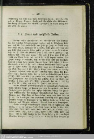 XIX. Teure und wohlfeile Zeiten