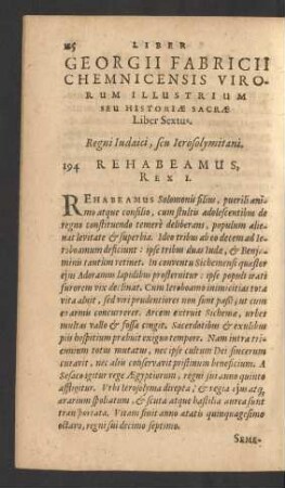 Liber Sextus. Regni Iudaici, seu Ierosolymitani.