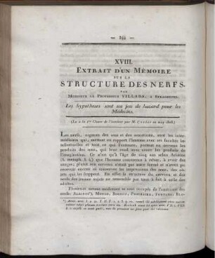 XVIII. Extrait D'un Mémoire sur la Structure des Nerfs.