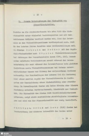 V. Neuere Untersuchungen der Viskosität von Körperflüssigkeiten