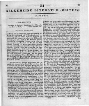 Ritter, H.: Geschichte der Philosophie. T. 4. Hamburg: Perthes 1834 (Beschluss von Nr. 53.)