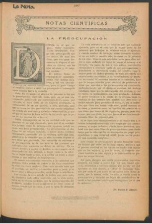 Notas científicas : La preocupación