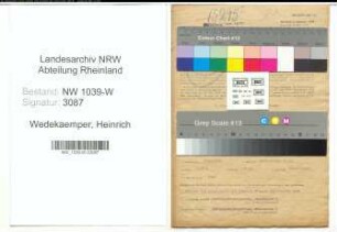 Entnazifizierung Heinrich Wedekaemper , geb. 16.06.1904 (Schlossermeister)
