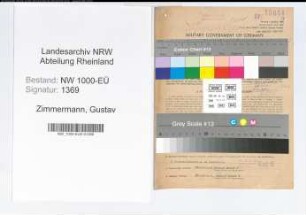 Entnazifizierung Gustav Zimmermann, geb. 16.10.1887 (Kaufm.Angest.)