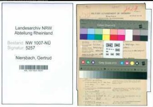 Entnazifizierung Gertrud Niersbach , geb. 29.01.1906 (Haendlerin)