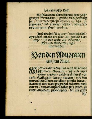 Von den Advocaten und irem Ampt.