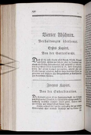 Vierter Abschnitt. Verhaltungen überhaupt.