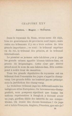 Chapitre XXV. Justice. - Bagne. - Tortures