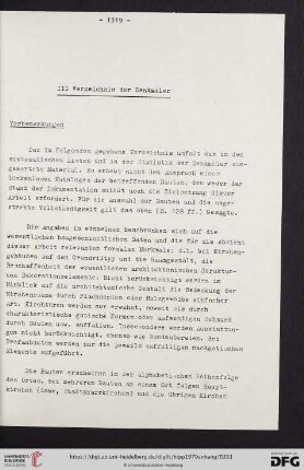 III. Verzeichnis der Denkmäler
