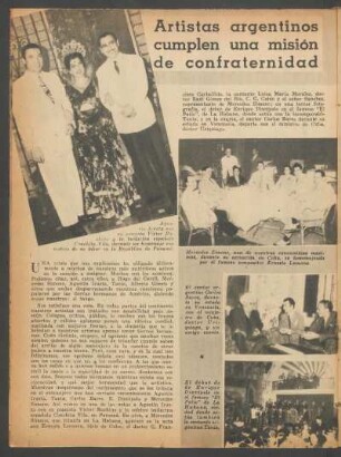 Artistas argentinos cumplen una misión de confraternidad