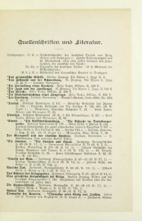 Quellenschriften und Literatur