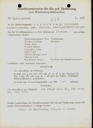 Rübenkamp, Hildegard