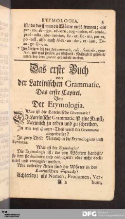 Das erste Buch von der Lateinischen Grammatic