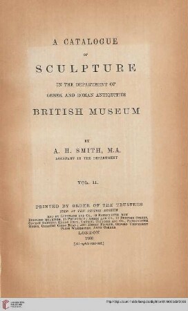 Band 2: Catalogue of sculpture in the Department of Greek and Roman Antiquities