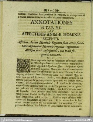 Annotationes ad Tab. VII. De Affectibus Animae Hominis Regeniti