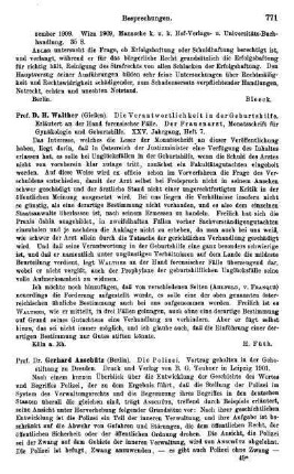 771-772, Gerhard Anschütz. Die Polizei. 1901
