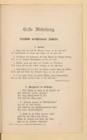 Lesestücke verschiedenen Inhalts