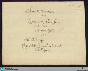 Variations - Don Mus.Ms. 1860 : cemb, vl, vlc; G; DTB 16 deest FuhM deest