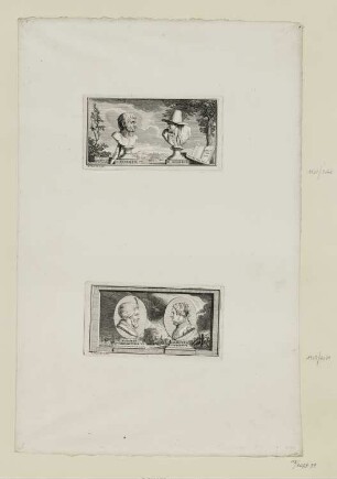 Seneca und Scarron, erschienen in: Fontenelle, "Nouveaux Dialogues des morts", in: "Oeuvres diverses", Den Haag 1728–1729