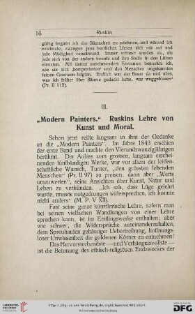 III. „Modern Painters“. Ruskins Lehre von Kunst und Moral