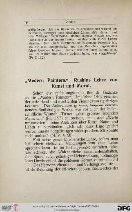 III. „Modern Painters“. Ruskins Lehre von Kunst und Moral