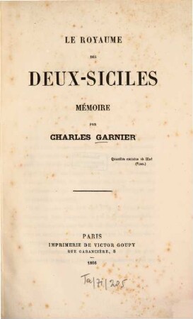 Le royaume des Deux-Siciles : Mémoire