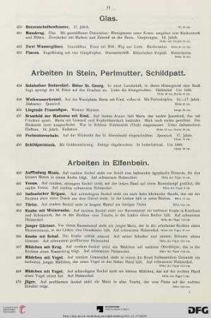 Arbeiten in Stein, Perlmutter, Schildpatt (Nr. 454-459)