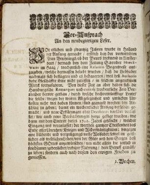 Vor-Ansprach An den neubegierigen Leser.