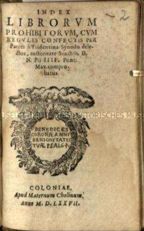 Frühe Ausgabe des Index Librorum Prohibitorum
