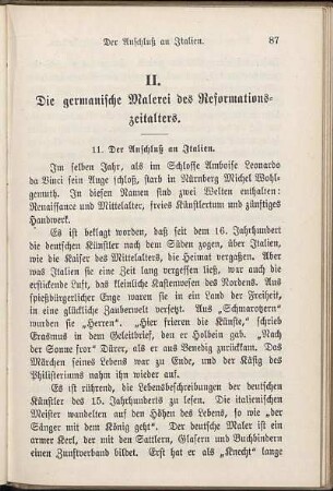 II. Die germanische Malerei des Reformationszeitalters.