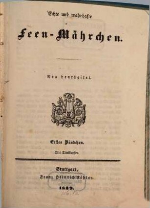 Echte und wahrhafte Feen-Mährchen, 1