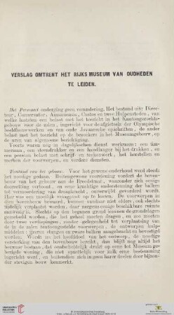Verslag omtrent het Rijks Museum van Oudheden te Leiden