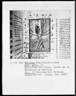 Livre de la mutation de Fortune — Schloß der Fortuna, Folio 13recto