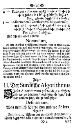 Folget II. Der Surdische Algorithmus