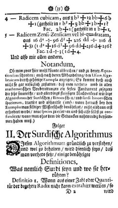 Folget II. Der Surdische Algorithmus