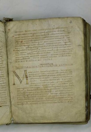 Sogenanntes Kleines Bernwardevangeliar — Prolog zum Matthäusevangelium, Folio fol. 3r